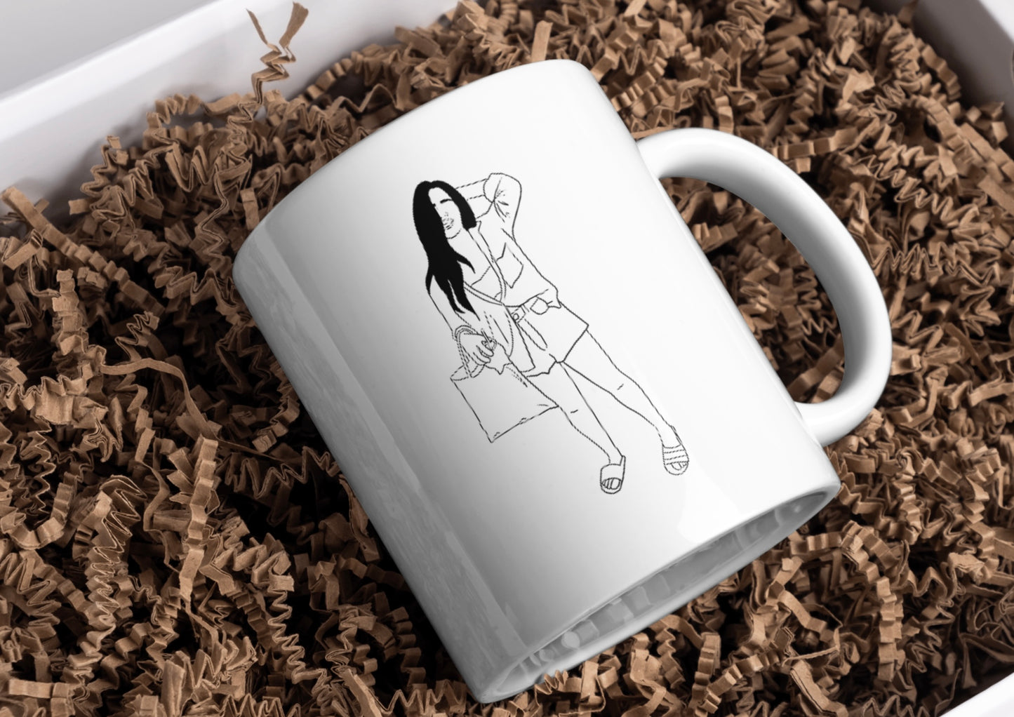 Taza ilustración lineal